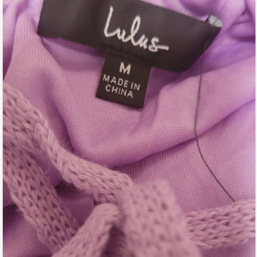 Lulu’s purple lilac Crochet Dress. Size M. - Picture 4 of 8